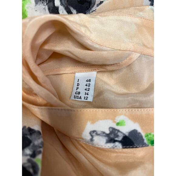 MOSCHINO CHEAP AND CHIC Pink Silk Fabric Floral Print Top Aline Midi Skirt Set - Picture 6 of 7